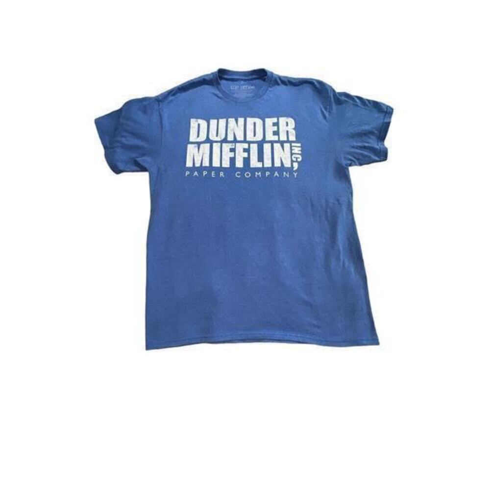 The Office Dunder Mifflin Inc Paper Co T-Shirt Mens L Blue Graphic Tee